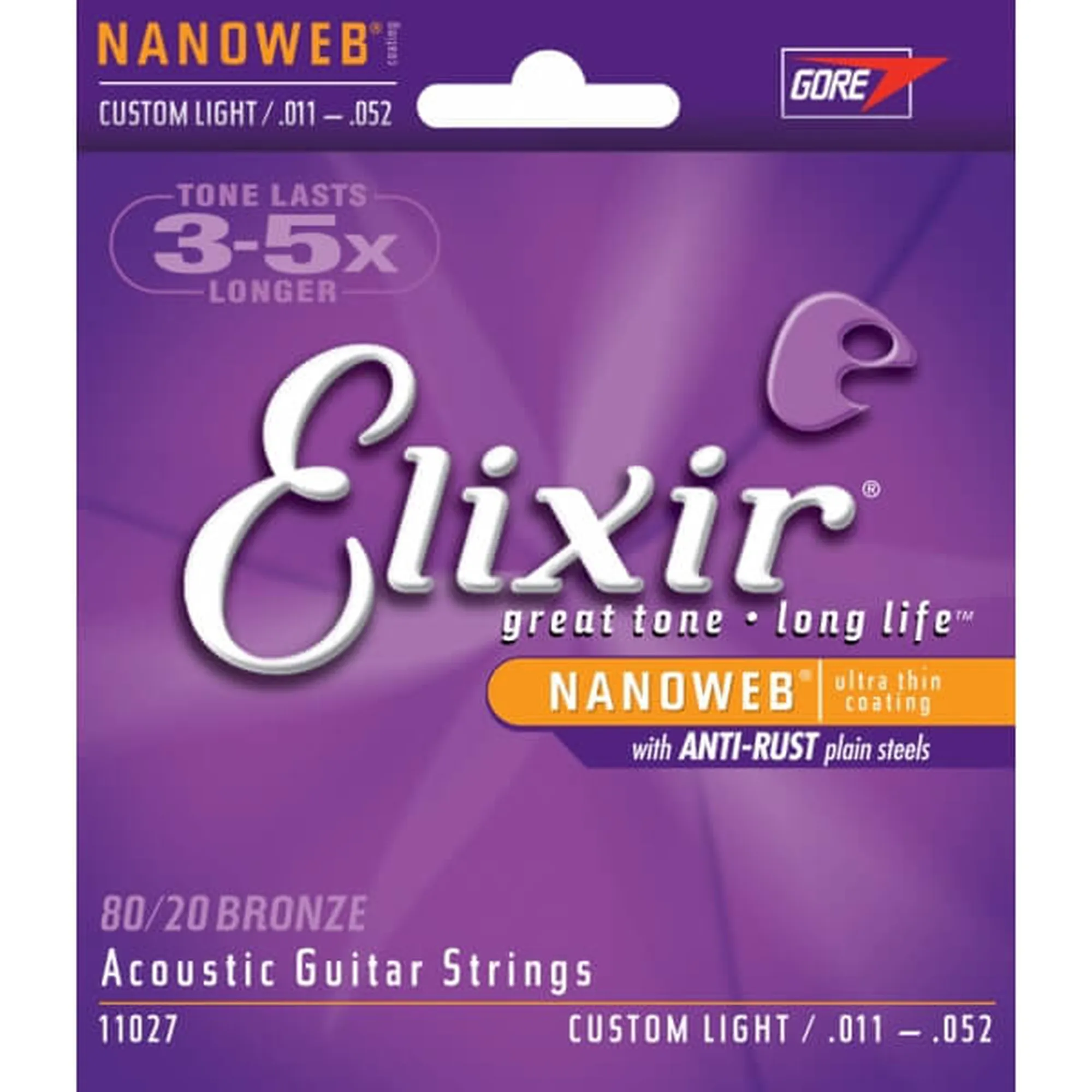 Vorderes Coverbild Elixir 11027 Nanoweb 80/20 Custom Light