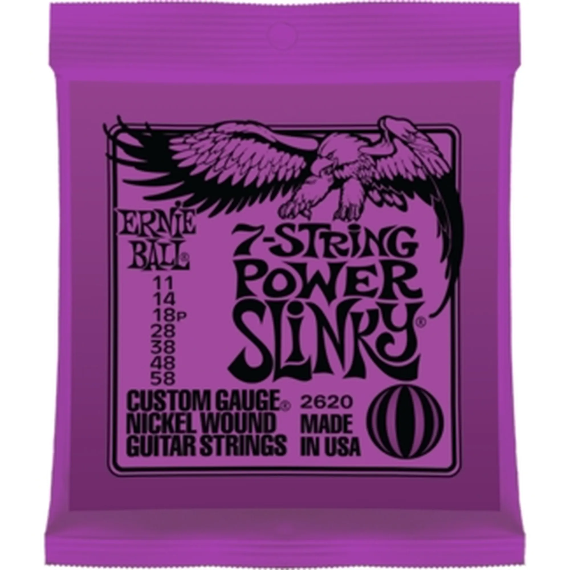 Vorderes Coverbild Ernie Ball EB2620 Power Slinky Nickel 7-String