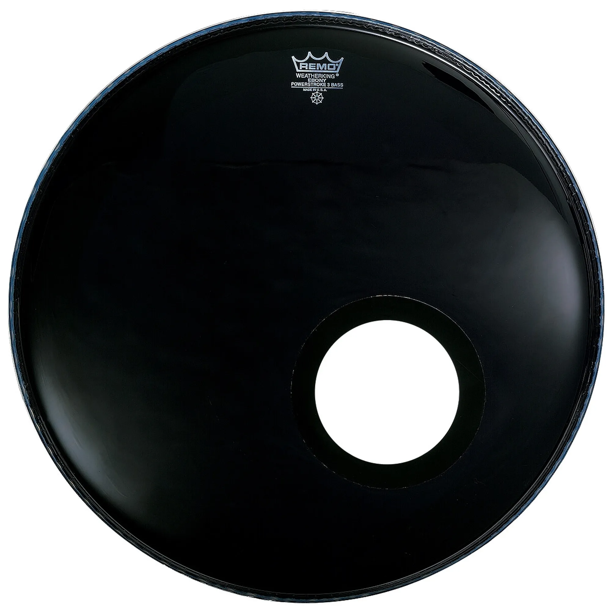 Vorderes Coverbild Remo Powerstroke 3 Ebony 22" mit Loch
