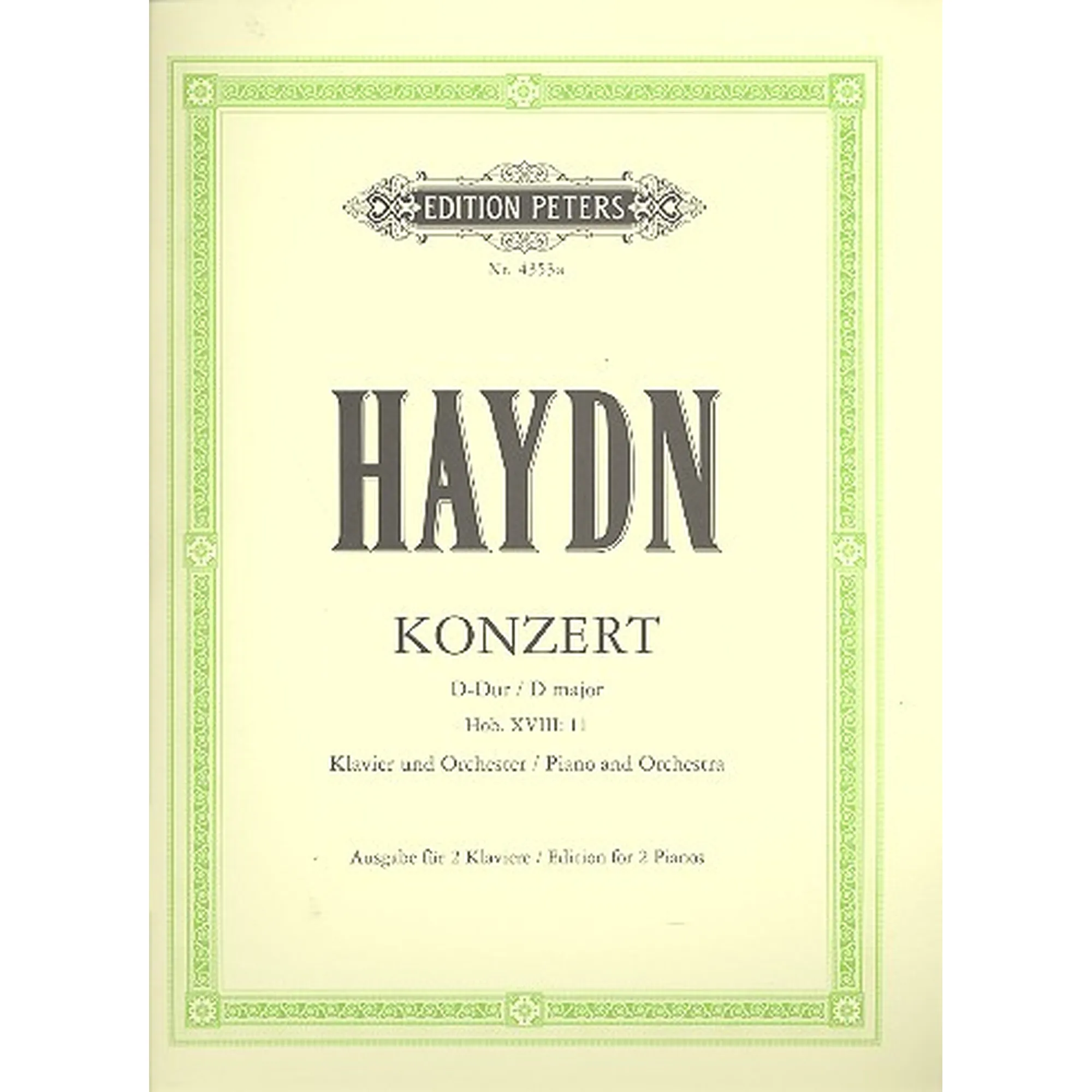 Vorderes Coverbild Konzert D-Dur Hob 18/11 op 21 - mit Kadenzen
