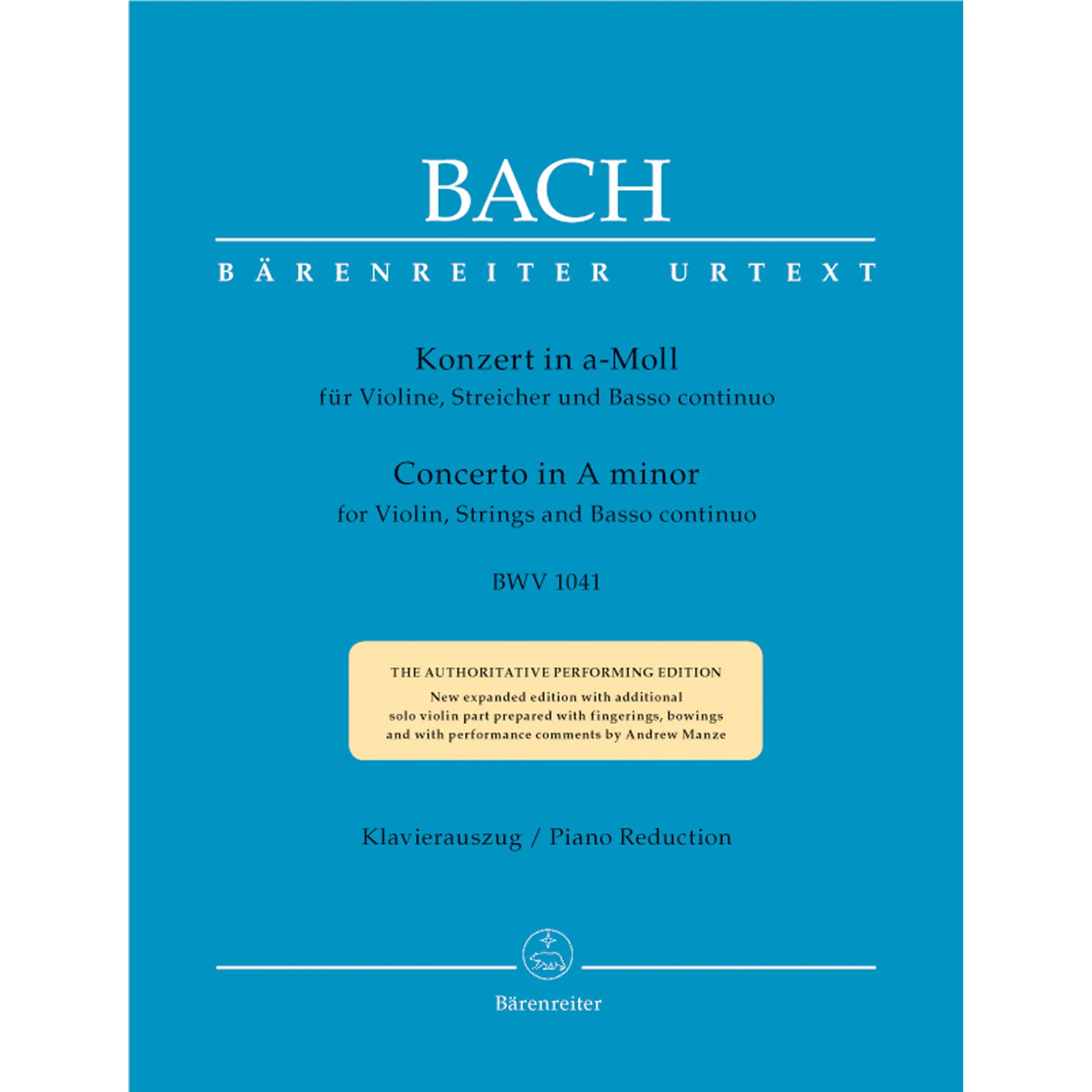 Vorderes Coverbild Konzert 1 a-moll BWV 1041