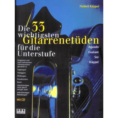 Vorderes Coverbild Die 33 wichtigsten Gitarrenetüden