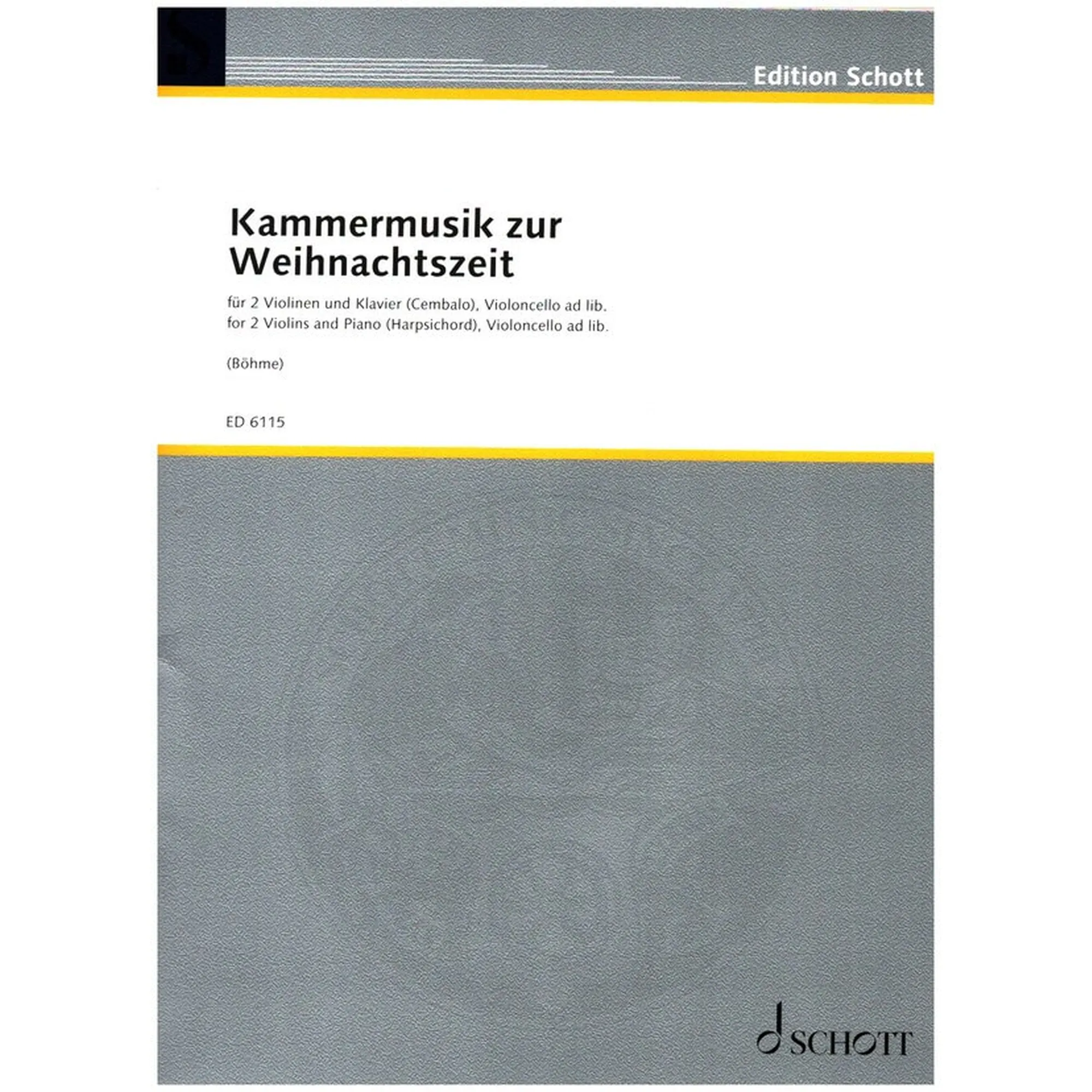 Vorderes Coverbild Kammermusik zur Weihnachtszeit