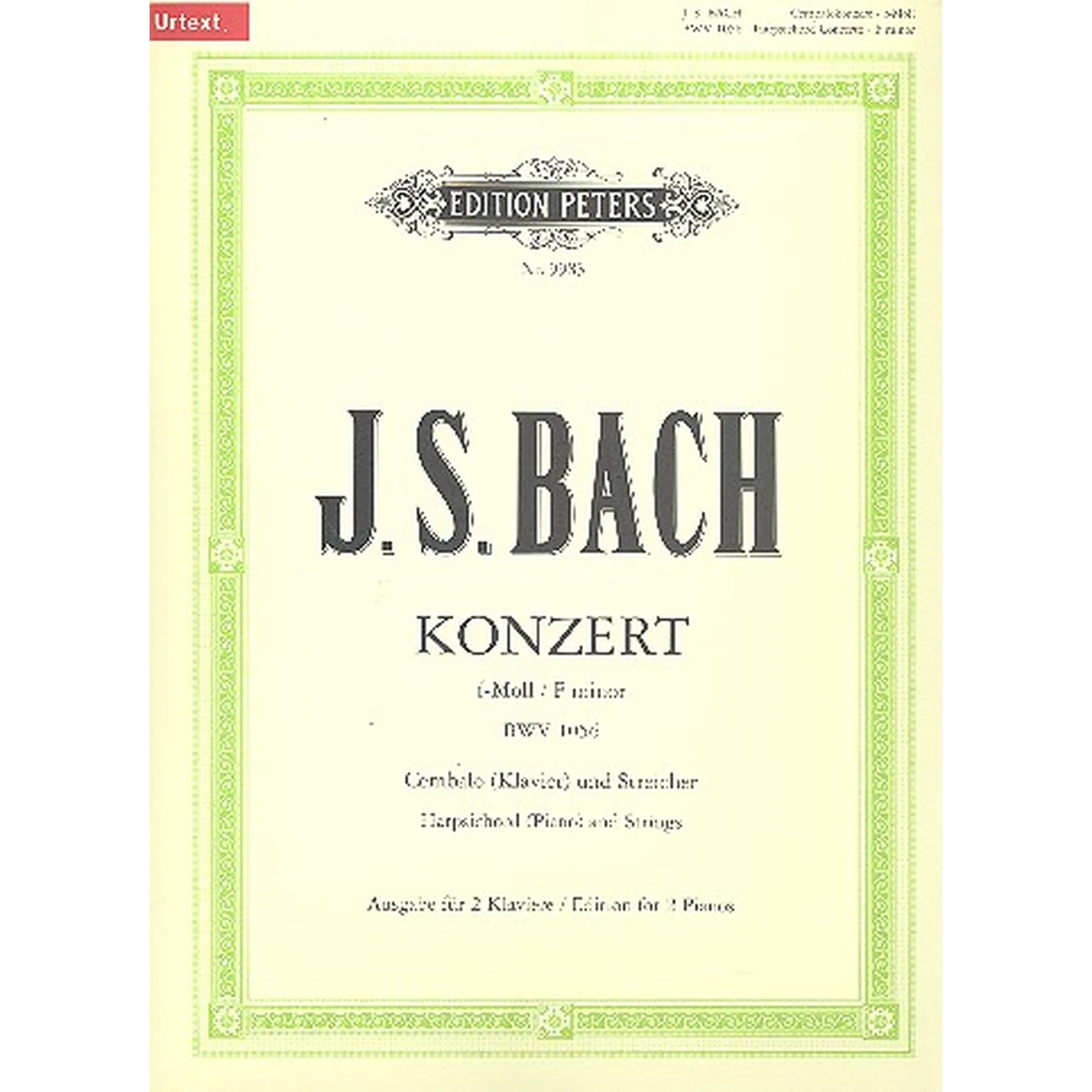 Vorderes Coverbild Konzert f-moll BWV 1056