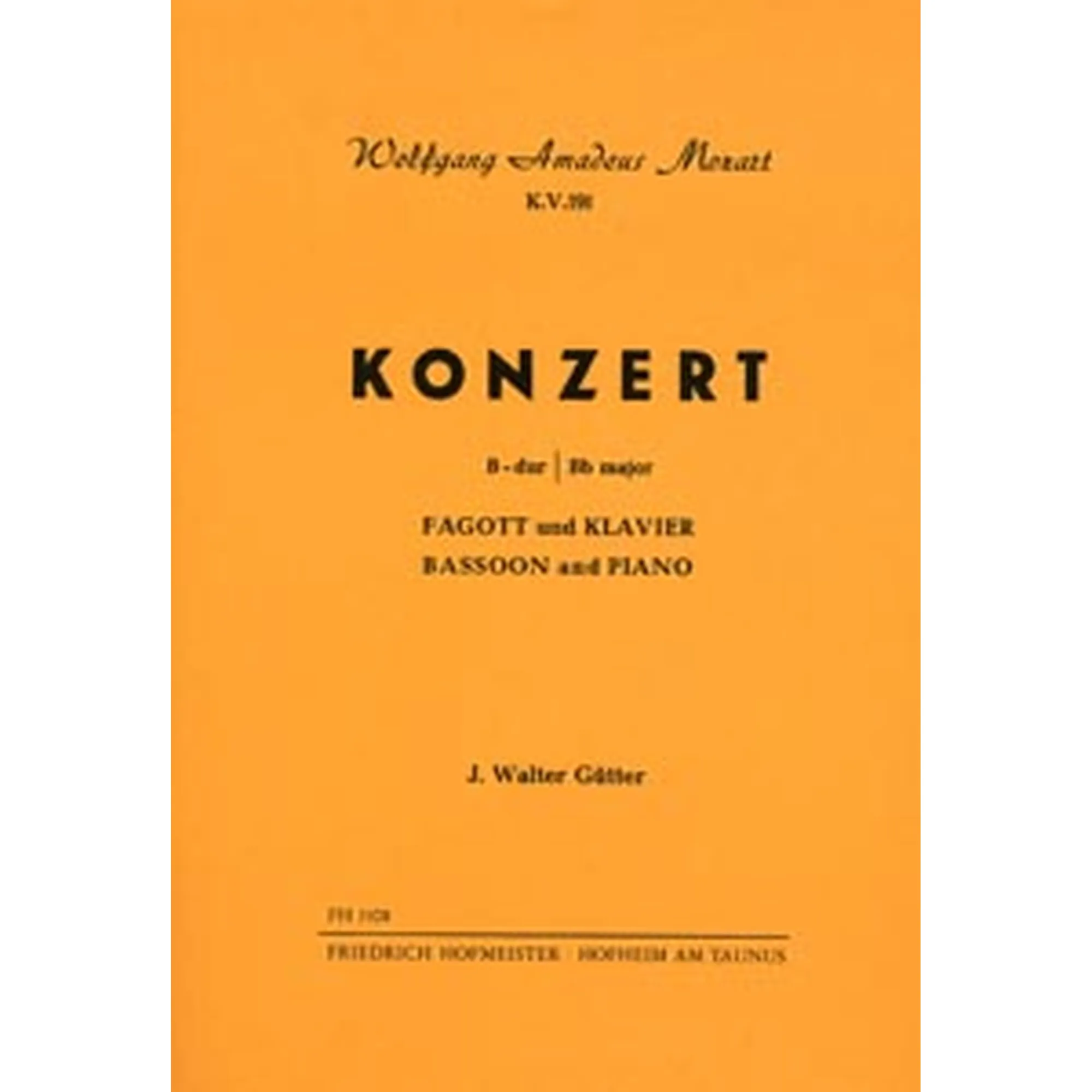 Vorderes Coverbild Konzert B-Dur KV 191