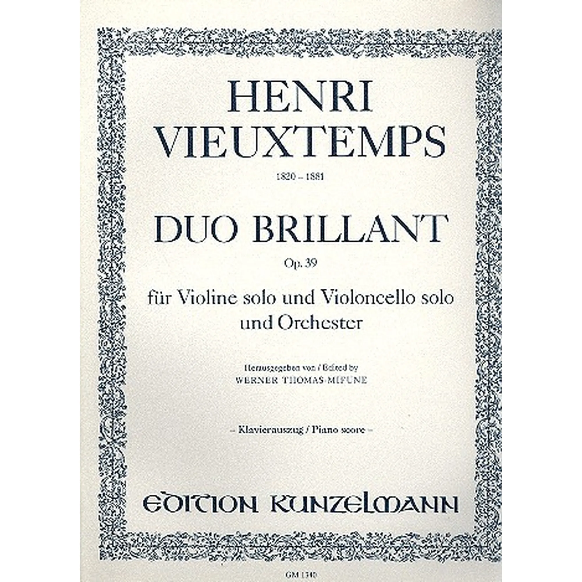 Vorderes Coverbild Duett Brilliant op 39 - Antiquariat