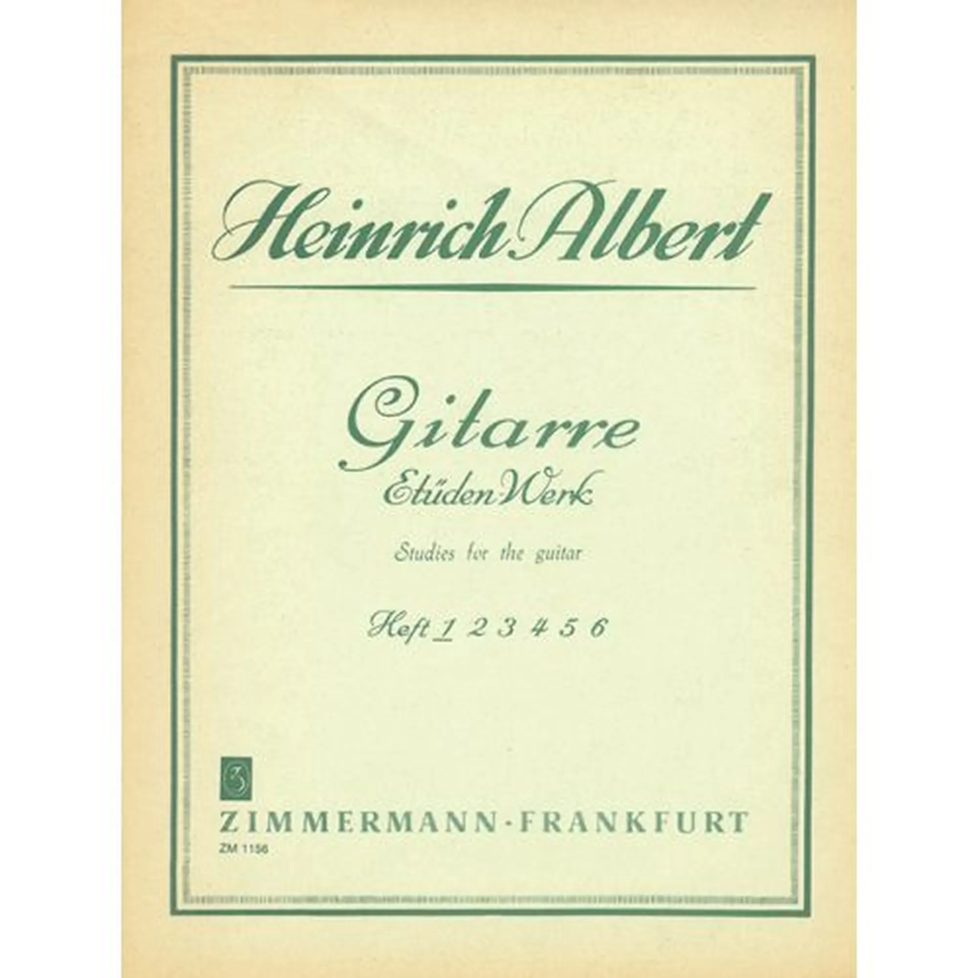 Vorderes Coverbild Gitarre Etüden Werk  1