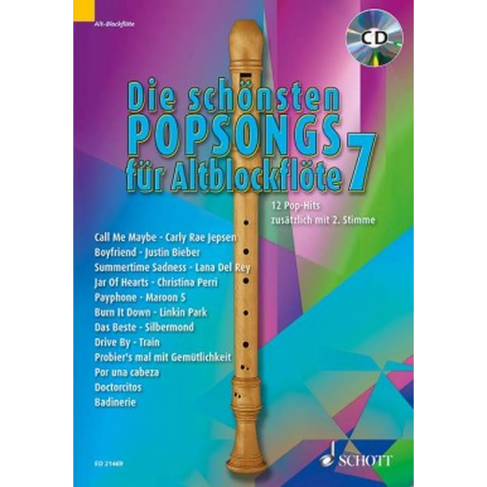 Vorderes Coverbild Die schönsten Popsongs für Altblockflöte 7