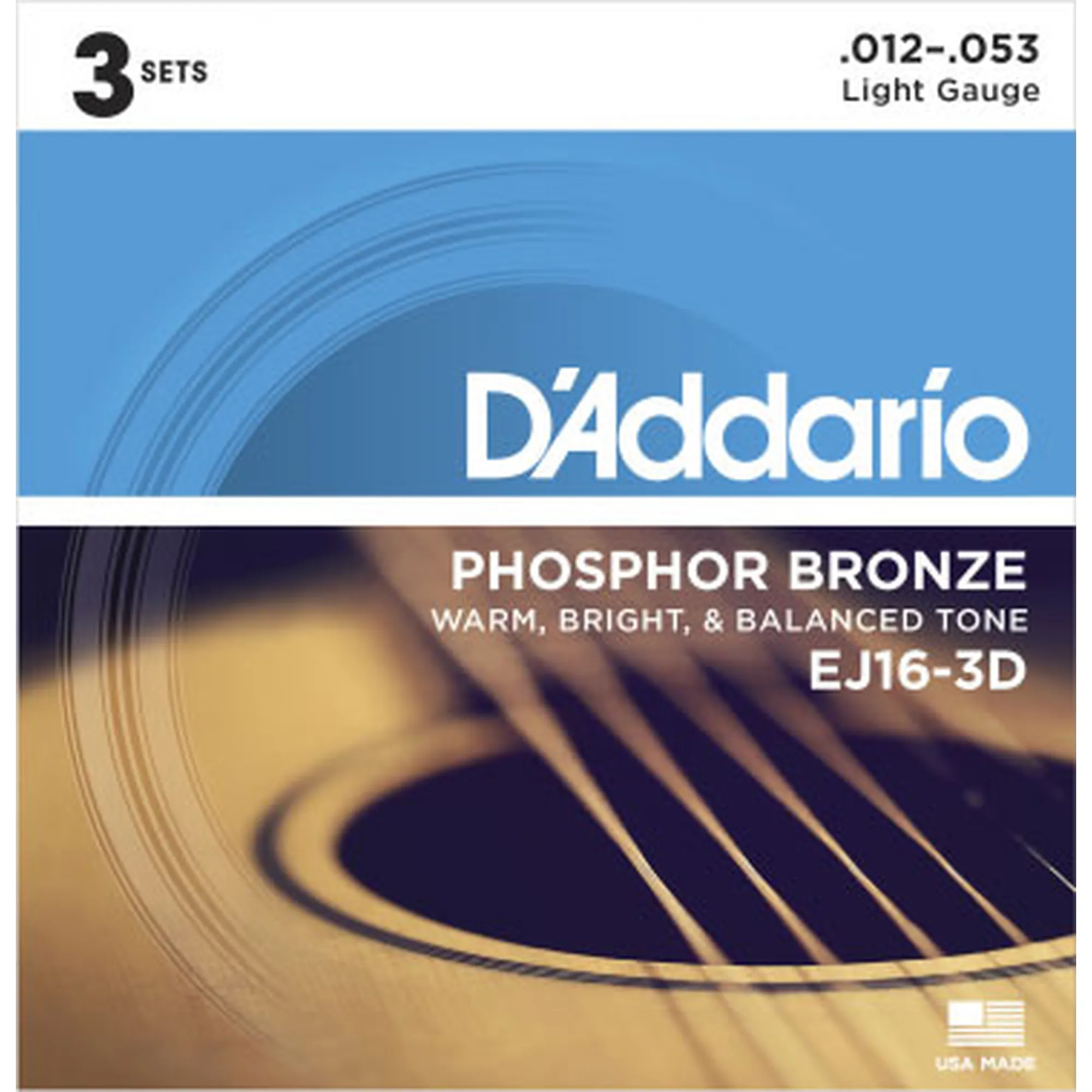 Vorderes Coverbild D´Addario EJ16-3D Phosphor Bronze Light