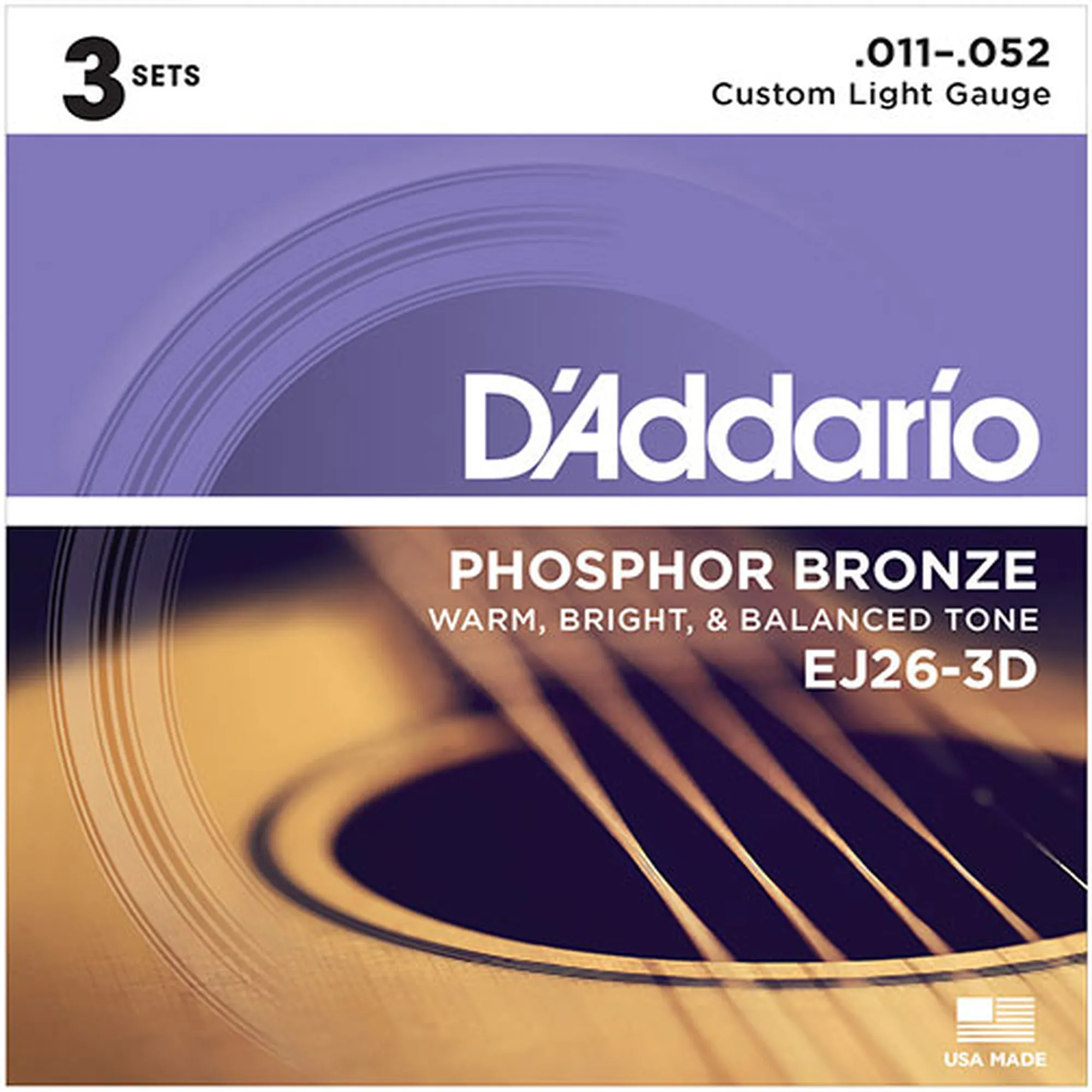 Vorderes Coverbild D´Addario EJ26-3D Phosphor Bronze Custom Light