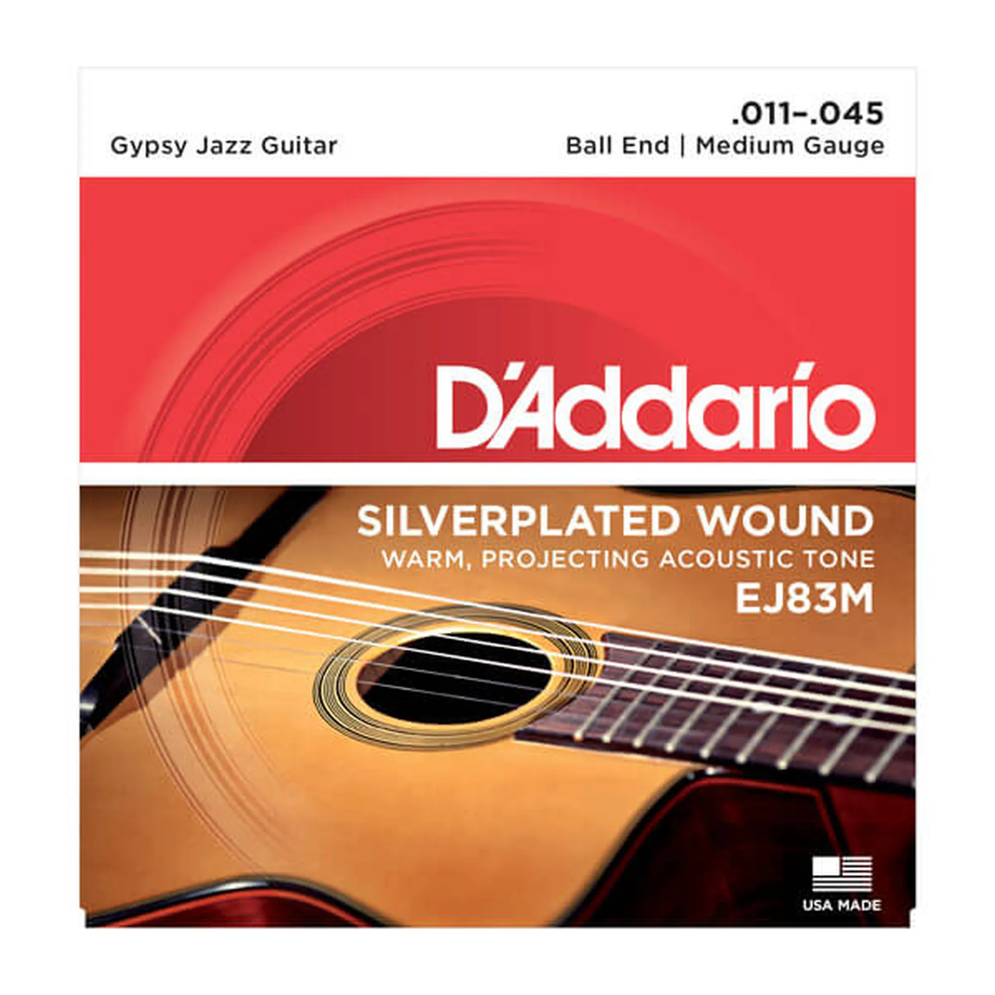 Vorderes Coverbild D´Addario EJ83M Gypsy Jazz Ball End Medium