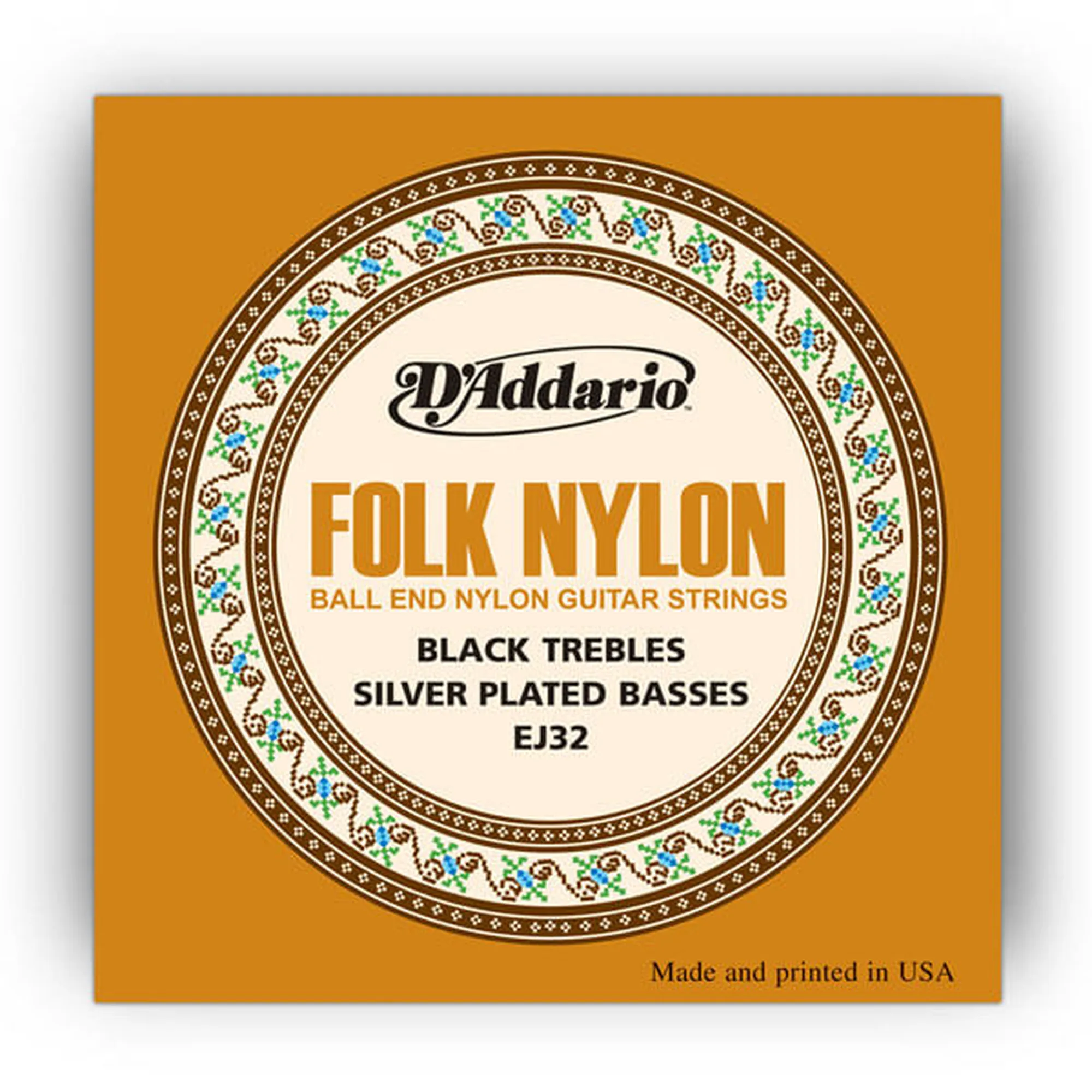 Vorderes Coverbild D´Addario EJ32 Folk Nylon Silver/Black