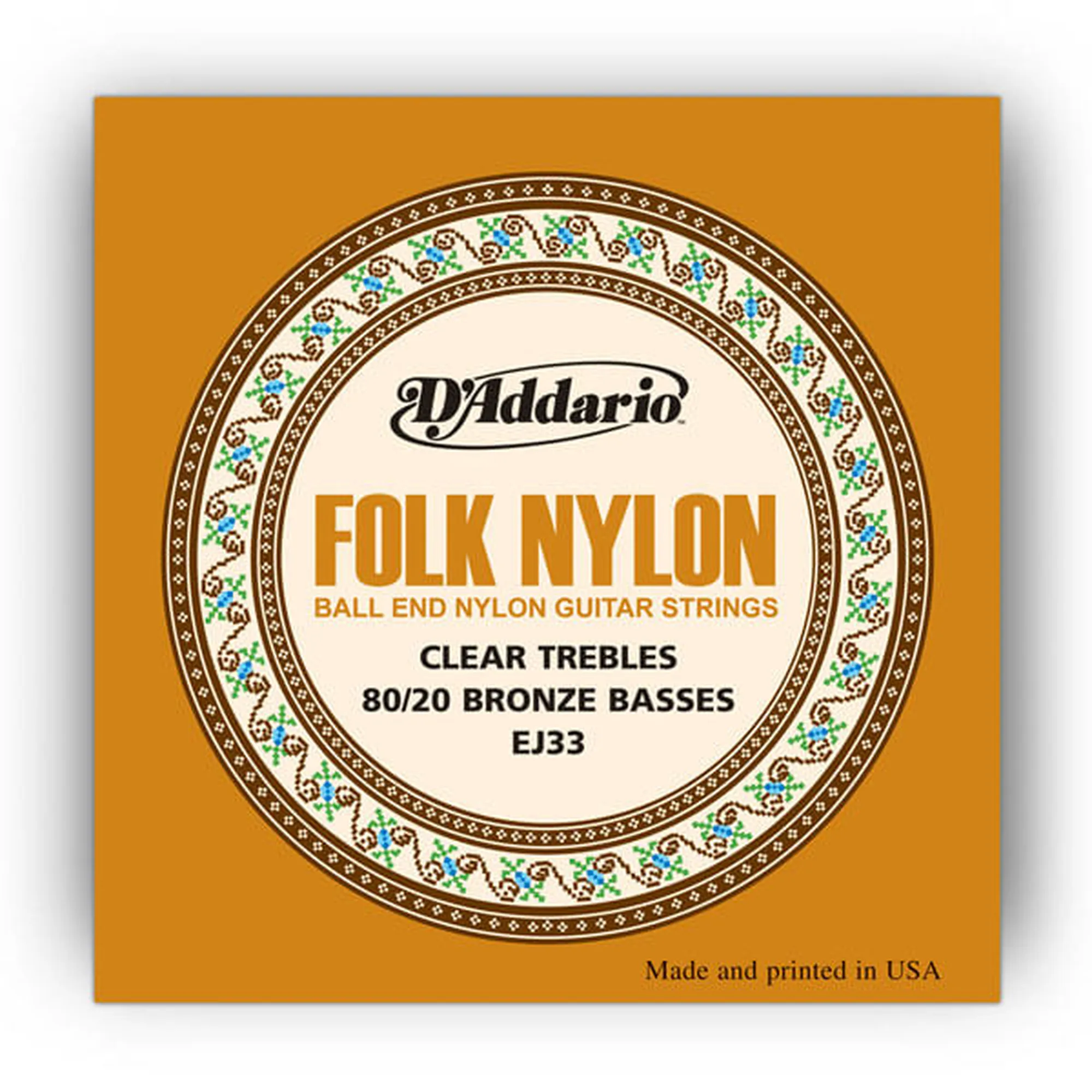 Vorderes Coverbild D´Addario EJ33 Folk Nylon Bronze/Clear