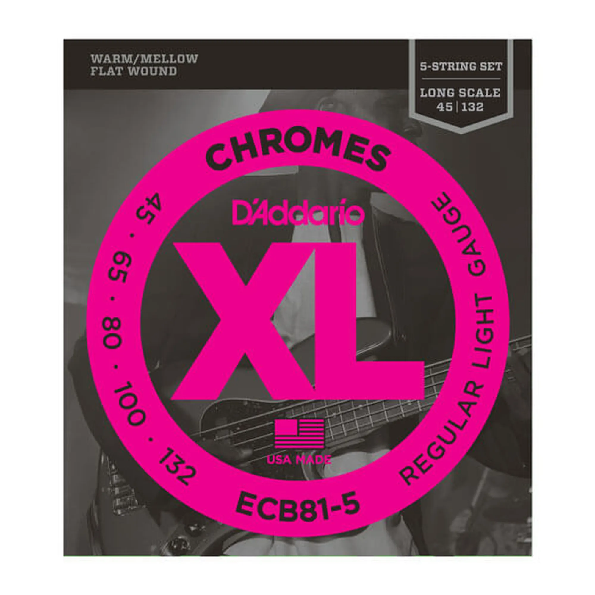 Vorderes Coverbild D´Addario ECB81-5 Flatwound 5-String/Long/Light