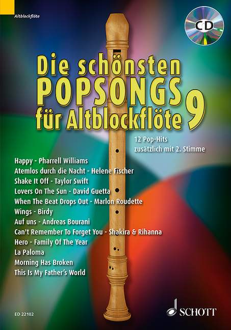 Vorderes Coverbild Die Schönsten Popsongs Für Altblockflöte 9