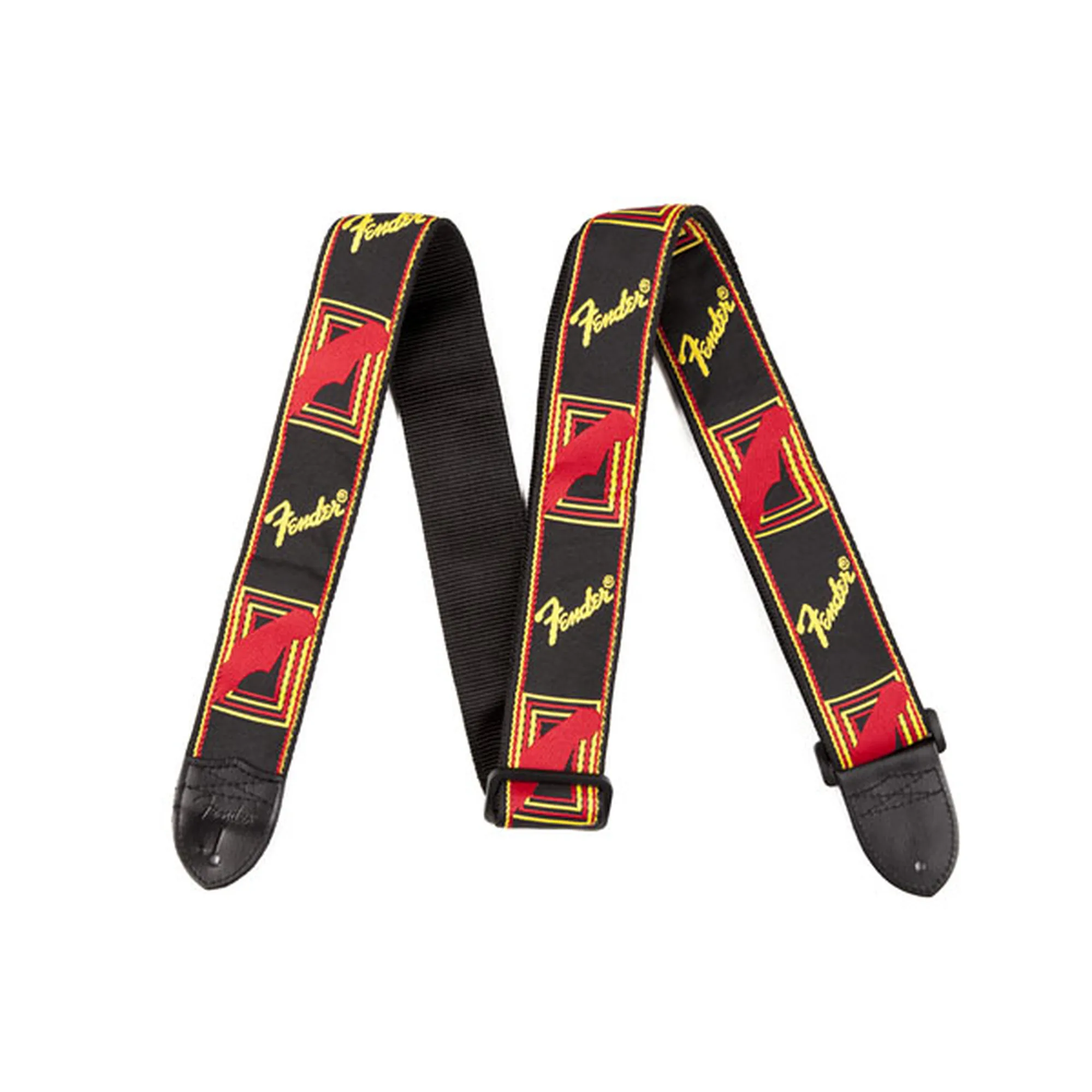 Vorderes Coverbild Fender BLK/Yellow/Red Mono Strap