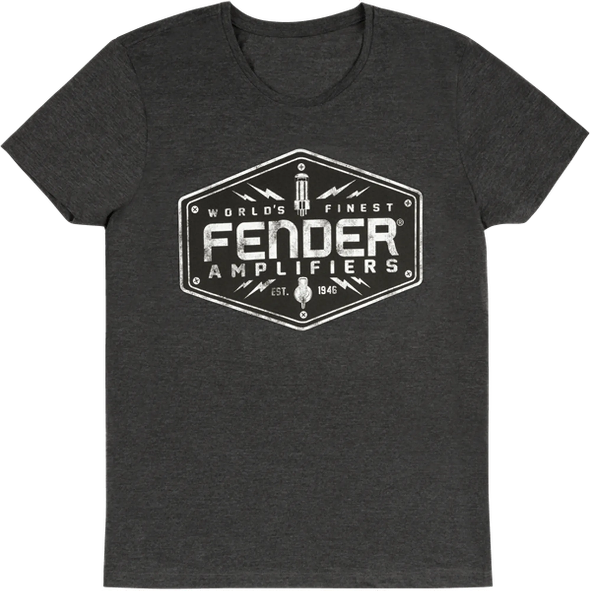 Vorderes Coverbild Fender T-Shirt Amplifiers Dark Grey XXL