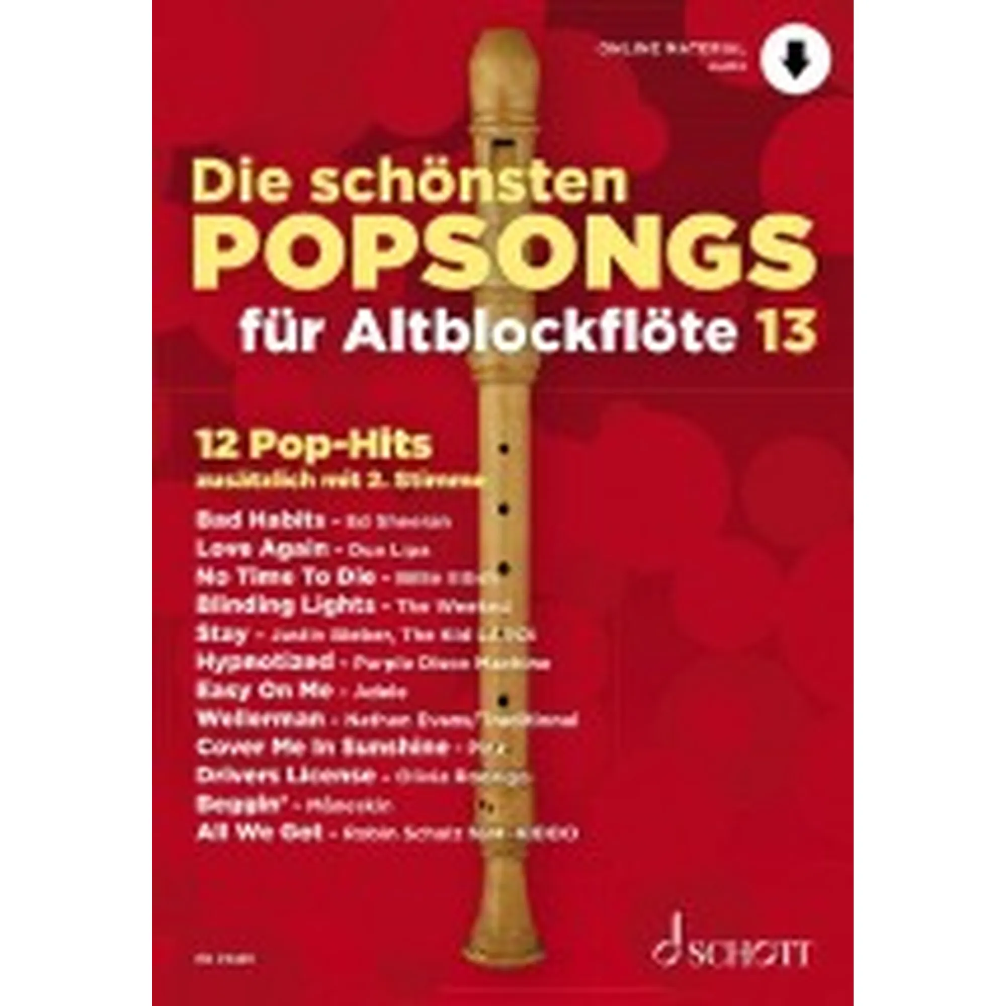 Vorderes Coverbild Die Schönsten Popsongs Für Altblockflöte 13