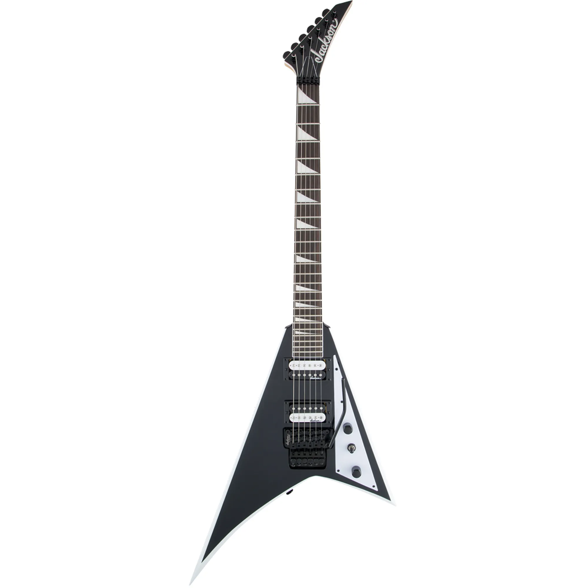 Vorderes Coverbild Jackson JS32 Rhoads AH FB - Black with White Bevels