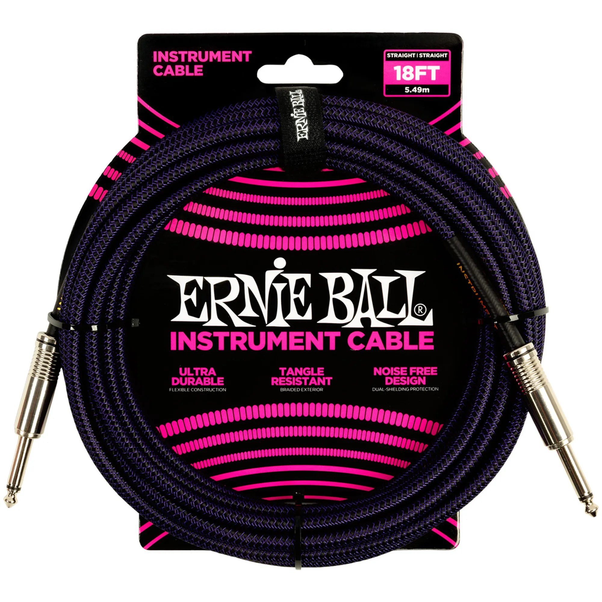 Vorderes Coverbild Ernie Ball EB6395 Violett/Schwarz 5,48 Meter