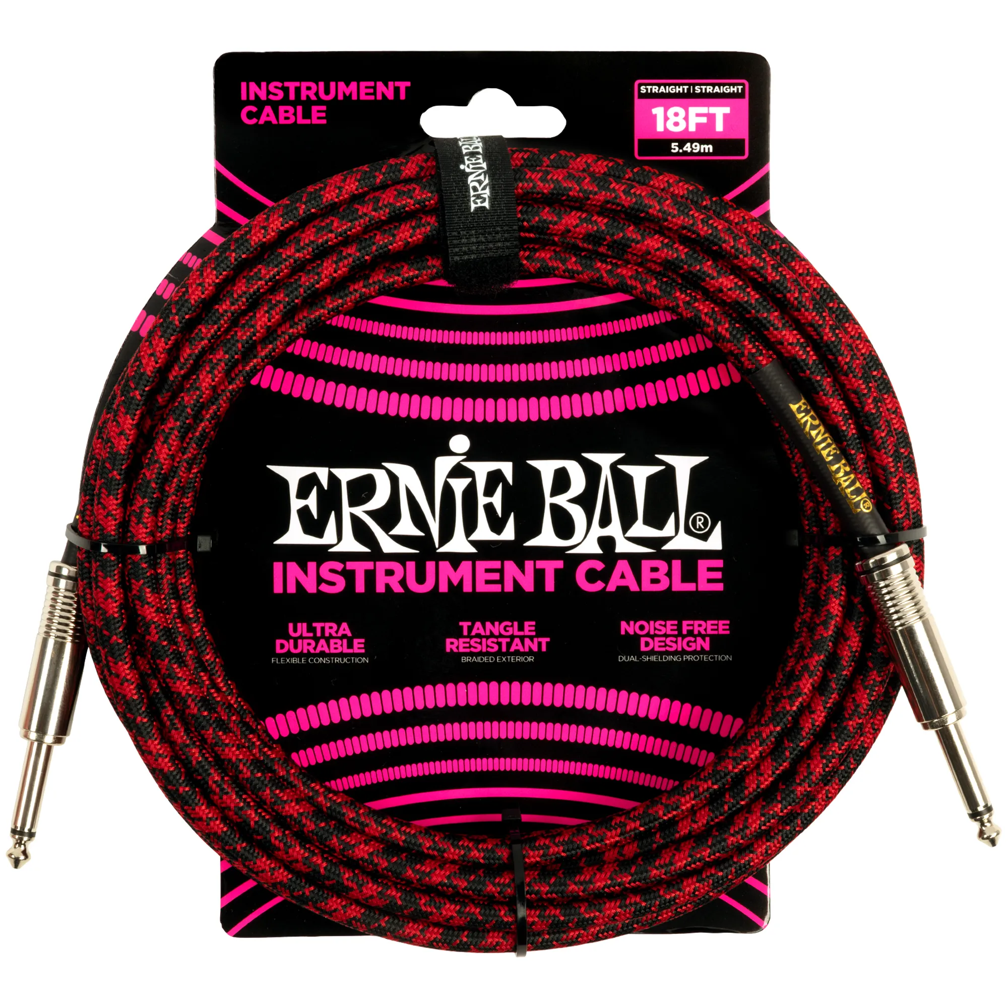Vorderes Coverbild Ernie Ball EB6396 Rot/Schwarz 5,48 Meter
