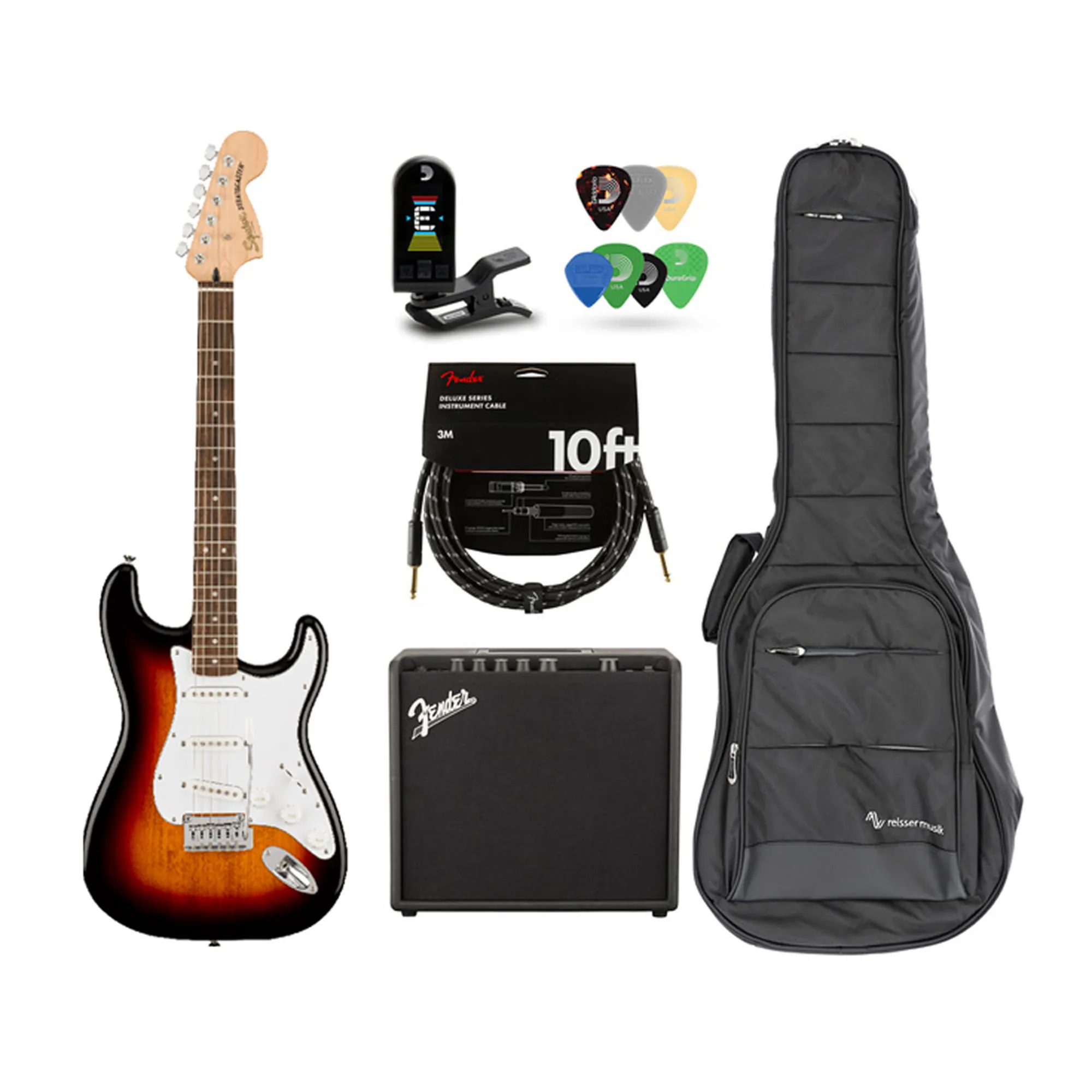 Vorderes Coverbild Fender Squier Affinity Premium Bundle - 3TS