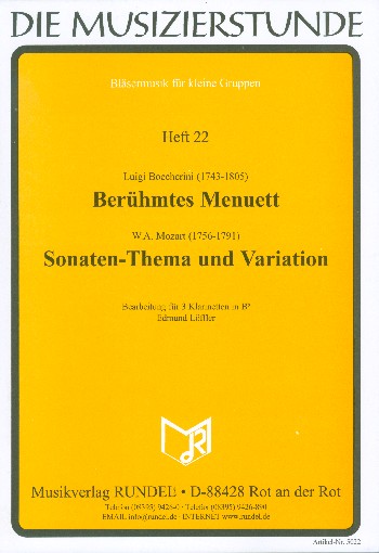 Vorderes Coverbild Berühmtes Menuett (Boccherini)  und Sonaten-Thema und Variation (Mozart)