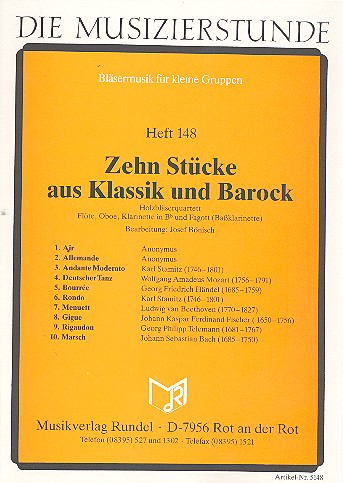 Vorderes Coverbild 10 Stücke aus Klassik und Barock
