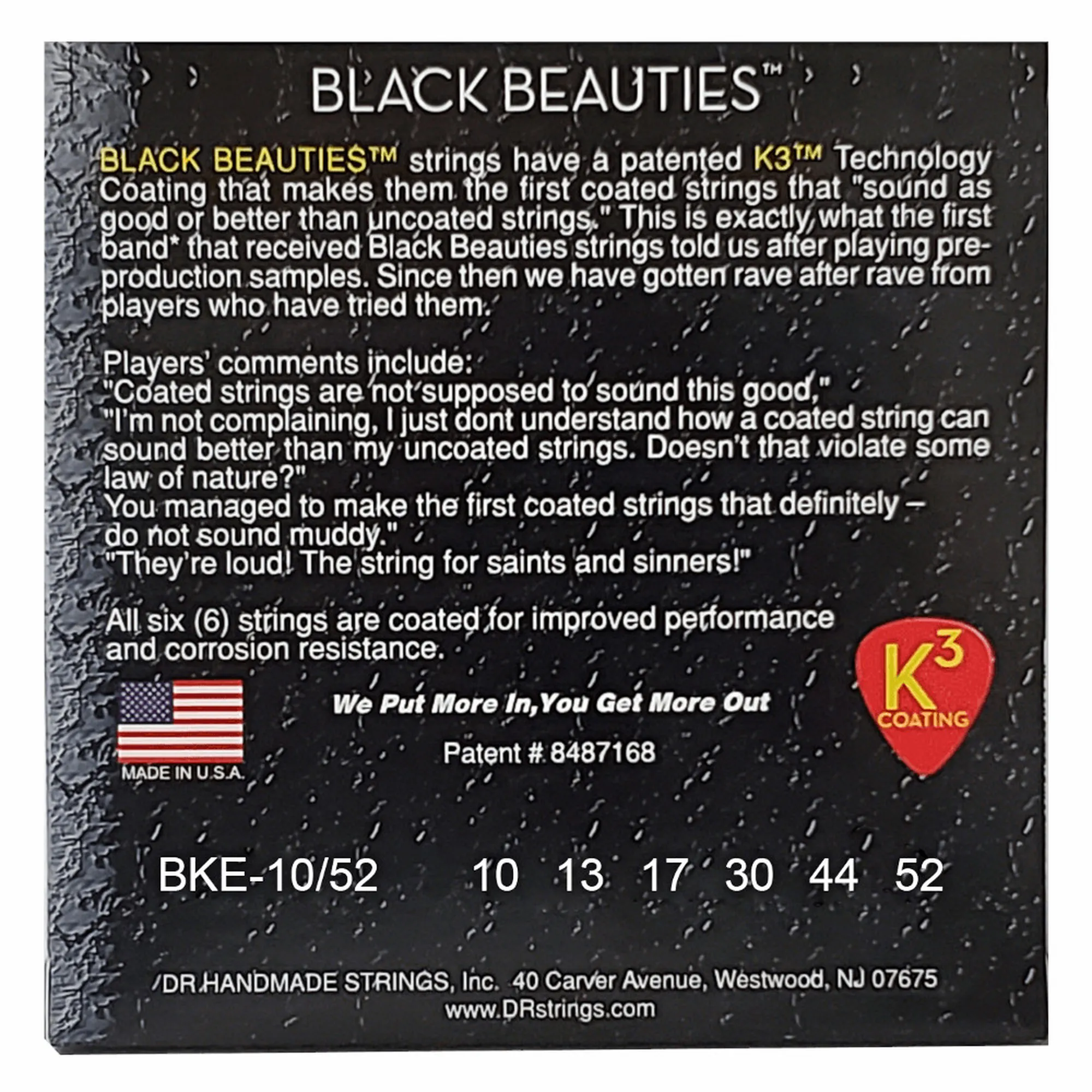 Anderes Coverbild DR Strings BKE-10/52 Medium to Heavy Black Beauties