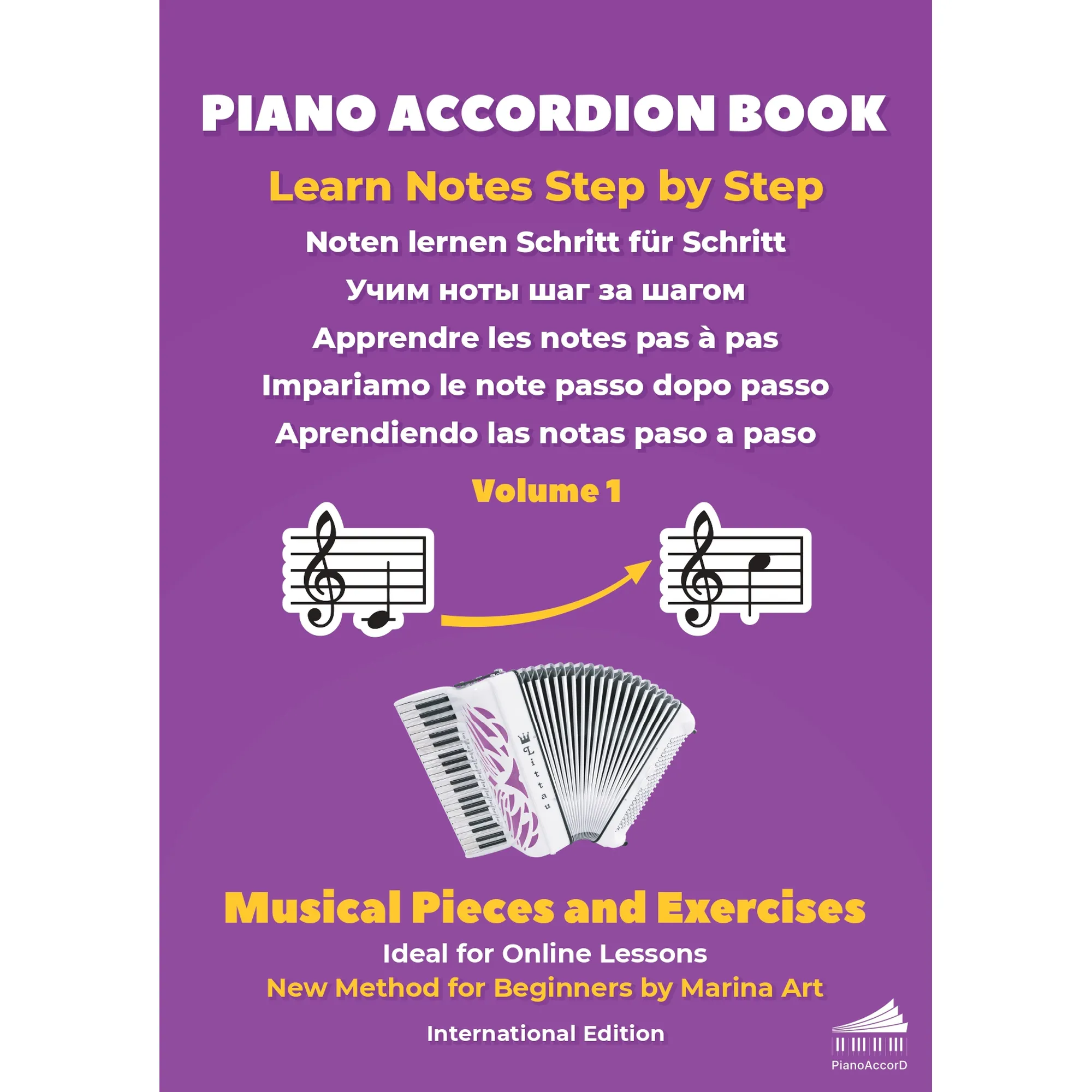 Vorderes Coverbild Piano Accordion Book Vol.1: Musical Pieces and Exercices