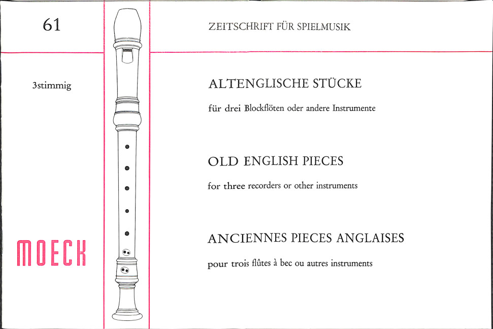 Vorderes Coverbild Altenglische Stücke für