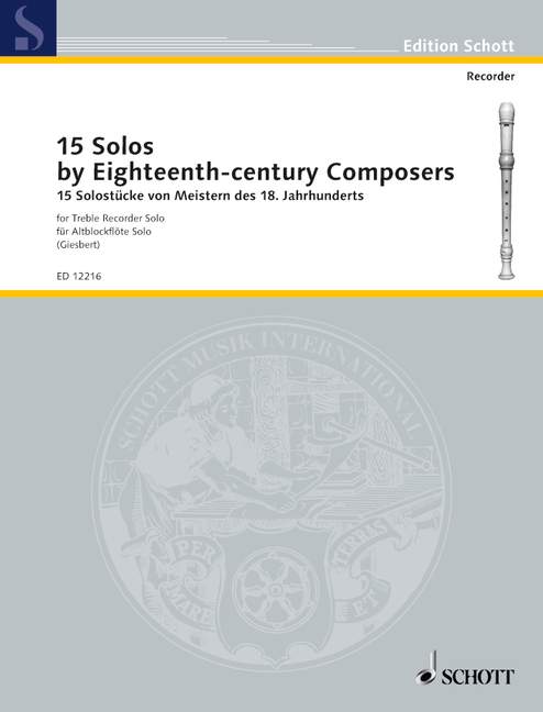 Vorderes Coverbild 15 Solos by masters of the 18th century