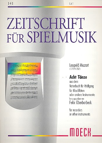 Vorderes Coverbild Acht Tänze aus dem Notenbuch für Wolfgang 