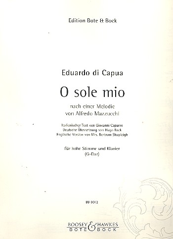 Vorderes Coverbild O sole mio G-Dur