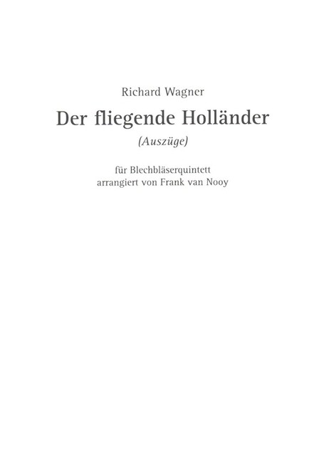 Vorderes Coverbild Der fliegende Holländer (Auszüge)
