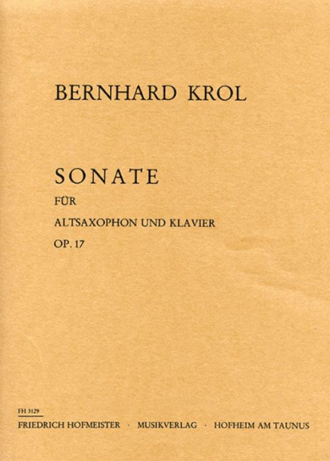 Vorderes Coverbild Sonate op.17 für Altsaxophon