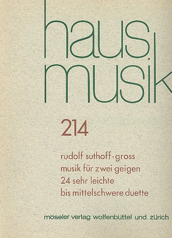 Vorderes Coverbild Musik für 2 Geigen - 24 sehr leichte bis mittelschwere Duette