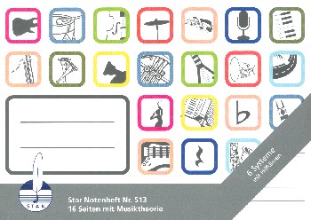 Vorderes Coverbild Notenheft mit Hilfslinien Format