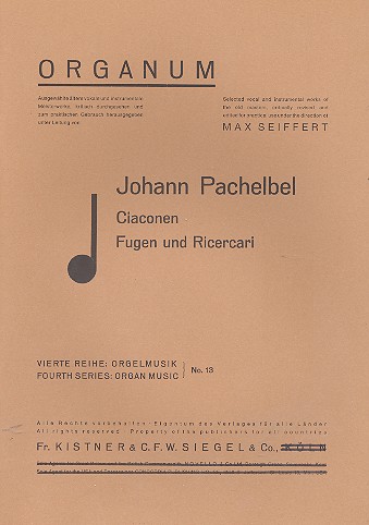 Vorderes Coverbild Ciaconen, Fugen und Ricercari
