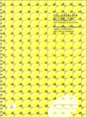 Vorderes Coverbild Collegeblock Din A4 hoch 12 Systeme 50 Blatt