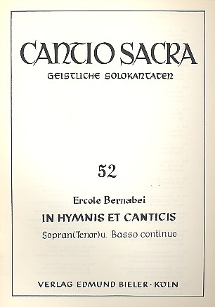 Vorderes Coverbild In hymnis et canticis fü Sopran