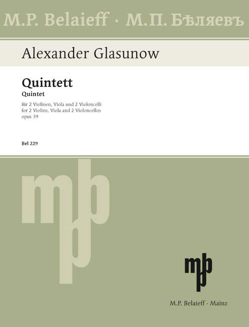 Vorderes Coverbild Quintett A-Dur op.39