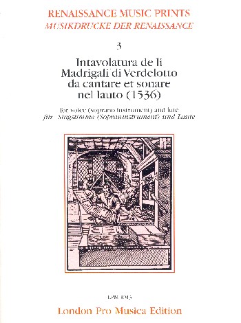 Vorderes Coverbild Intavolatura de li madrigali di Verdelotto da cantare et sonare nel la