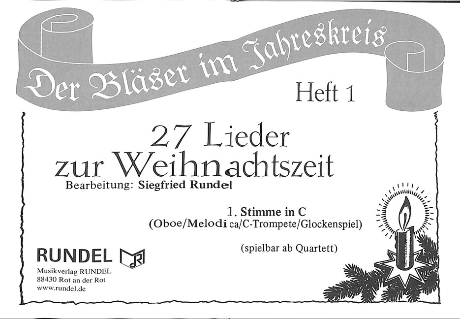 Vorderes Coverbild 27 Lieder zur Weihnachtszeit Band 1