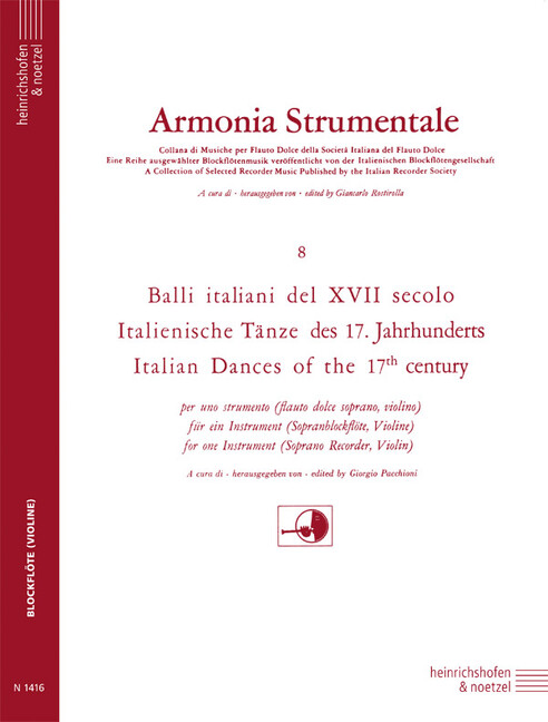 Vorderes Coverbild Italienische Tänze des 17. Jahrhunderts