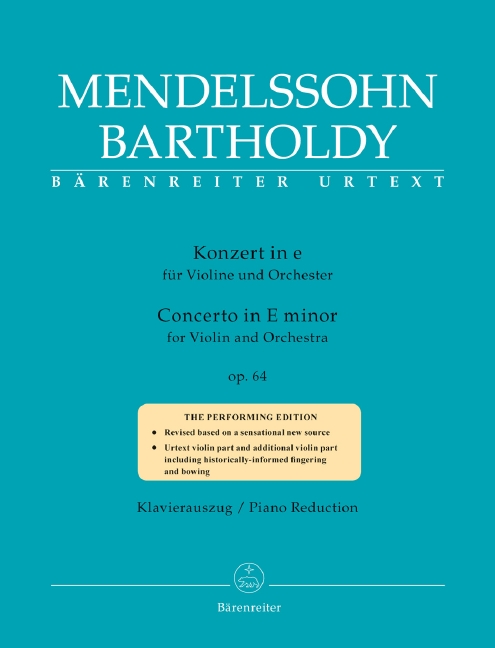 Vorderes Coverbild Konzert e-Moll op.64 für Violine und Orchester (Spätfassung)