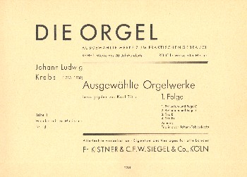 Vorderes Coverbild Ausgewählte Orgelwerke Band 1