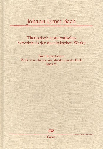 Vorderes Coverbild Bach-Repertorium Band 6 Werkverzeichnis von Johann Ernst Bach