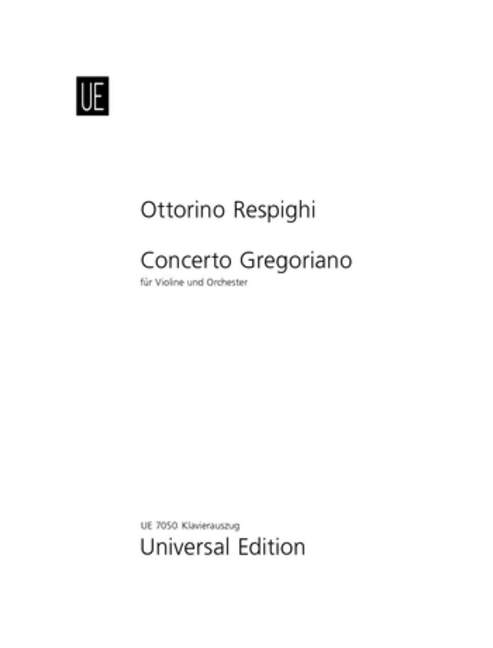 Vorderes Coverbild CONCERTO GREGORIANO FUER VIOLINE UND