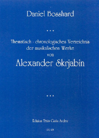 Vorderes Coverbild Thematisch-chronologisches Verzeichnis der musikalischen Werke von